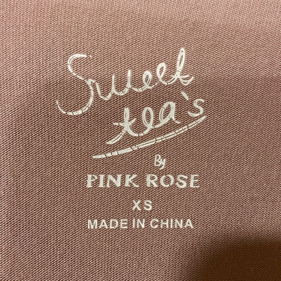 Dusty Rose Long Sleeve Top w/ Asymmetrical Straps, Size XS - Picture 5 of 6